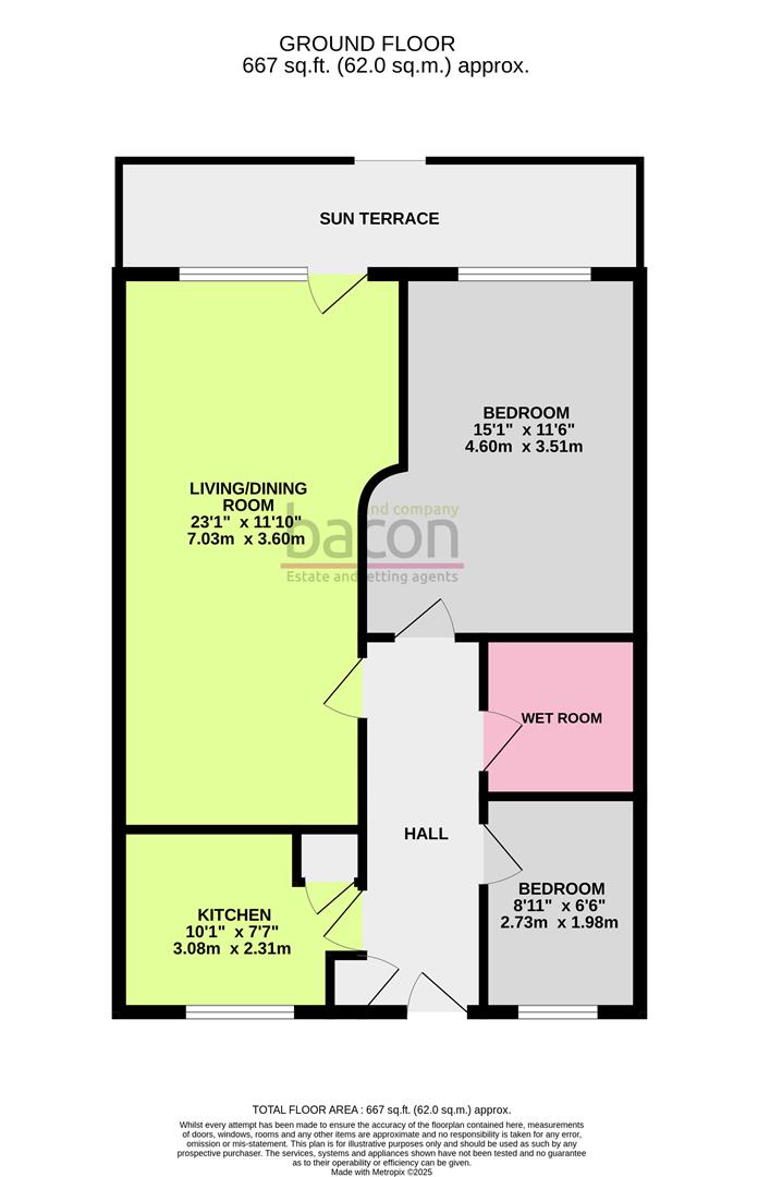 Floor Plan | Flat - Purpose Built | Brighton Road, Lancing, BN15 | For Sale